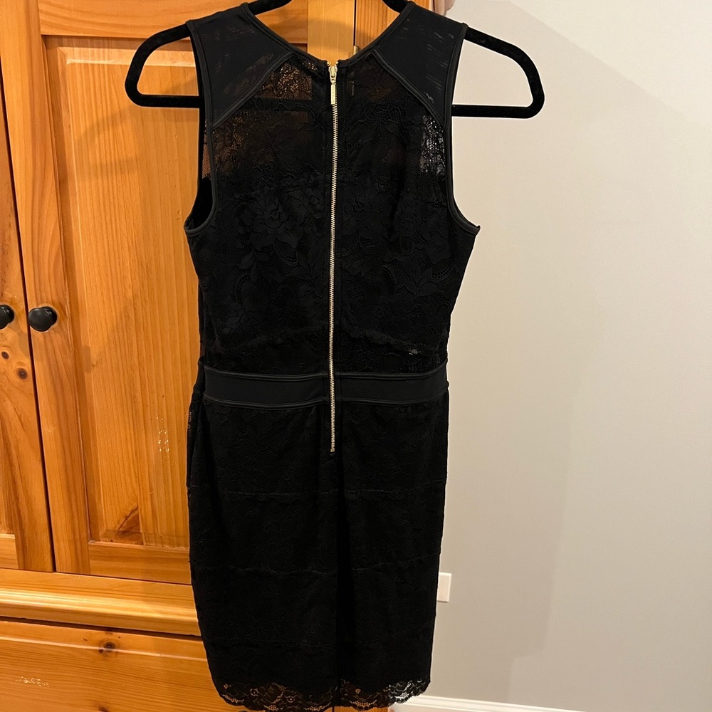 Lace Black Dress with Mesh Detailing